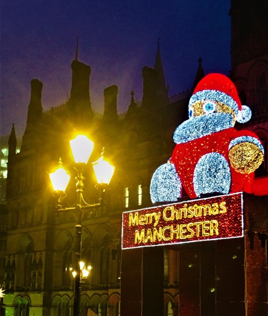 Giant Santa at Gothic Manchester City Hall