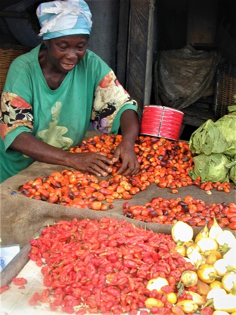 Tomatoes and Peppers at Market