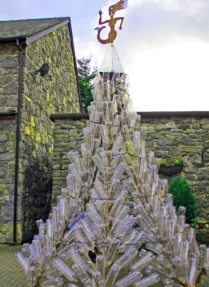 Bottle Tree in Wales topped with mermaid