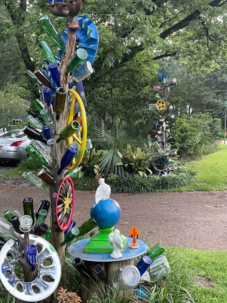 Bottle tree with accessories, Fondren, MS