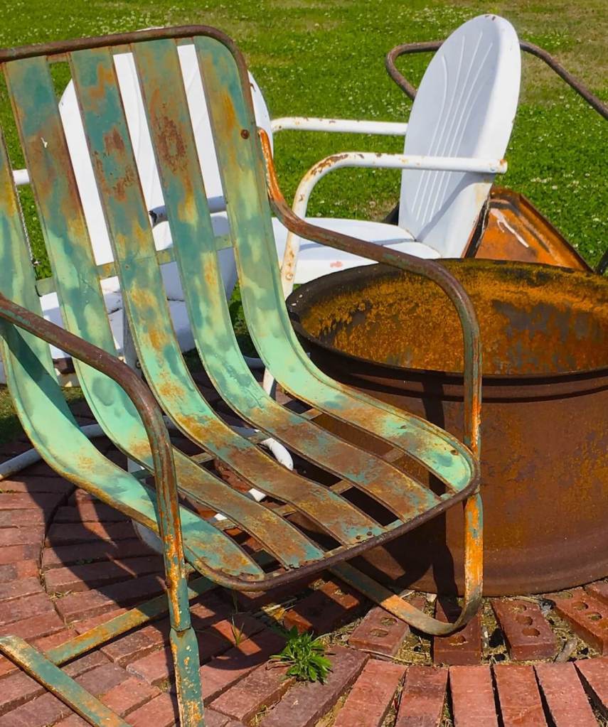 Antique metal seating