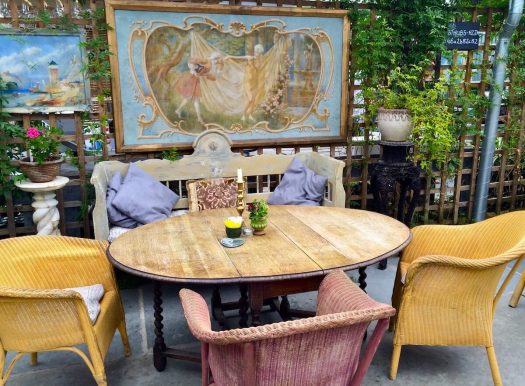 Outdoor living with wooden and wicker sears