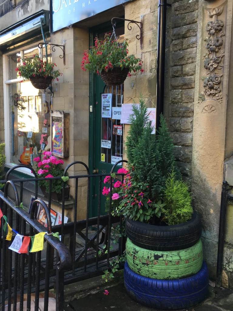 Tyre planter in Lancashire, England